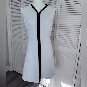 Sleeveless White and Black Dress Small